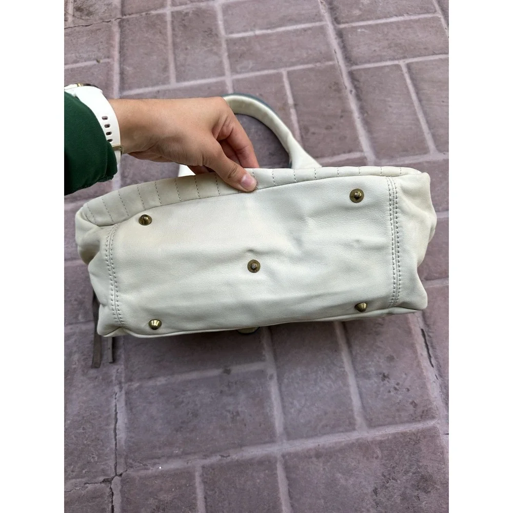 Chloé White Quilted Leather Bay Satchel Bag Mid-2000s Vintage